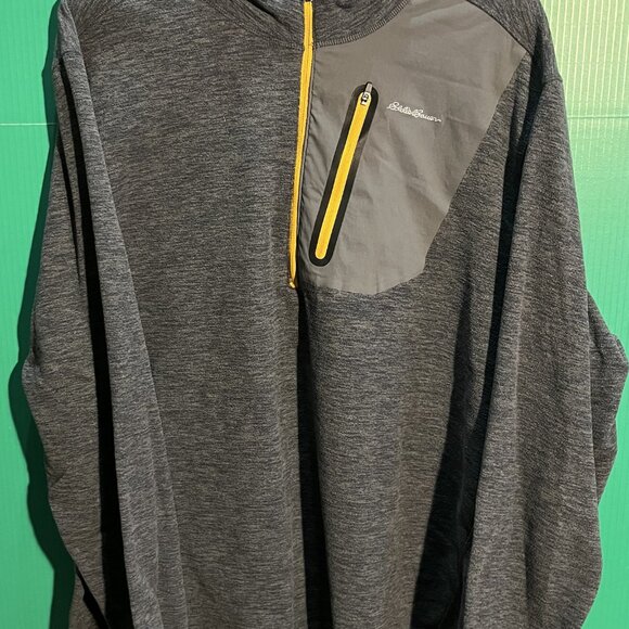 Eddie Bauer Men’s XXL Gray Quarter-Zip Pullover Sweatshirt Stretch Athletic Top - Picture 1 of 4